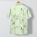 Buddha Stones Ink Bamboo Leaves Pattern Buttons Breathable Men's Short Sleeve Shirt