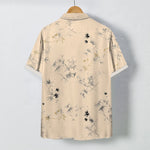 Buddha Stones Ink Bamboo Leaves Pattern Buttons Breathable Men's Short Sleeve Shirt