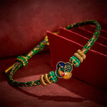 Buddha Stones Hand-Woven Koi Fish Fu Character Success Rope Bracelet