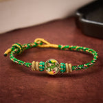 Buddha Stones Hand-Woven String Double Koi Fish Protection Rope Bracelet