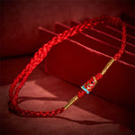 Buddha Stones Hand-Woven Red String Luck Koi Fish Adjustable Copper Charm Bracelet