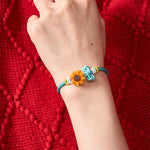 Buddha Stones Hand-Woven Red String Sunflower Luck Bracelet