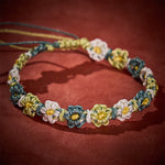 Buddha Stones Hand Woven Pastel Daisy Gradient String Bracelet