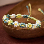 Buddha Stones Hand Woven Pastel Daisy Gradient String Bracelet