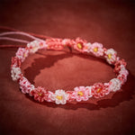 Buddha Stones Hand Woven Pastel Daisy Gradient String Bracelet