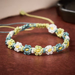 Buddha Stones Hand Woven Pastel Daisy Gradient String Bracelet
