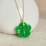 FREE Today: Positivity and Luck Natural Green Aventurine Five Petal Flower Necklace