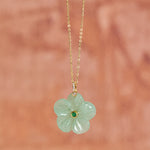 FREE Today: Positivity and Luck Natural Green Aventurine Five Petal Flower Necklace