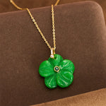 FREE Today: Positivity and Luck Natural Green Aventurine Five Petal Flower Necklace