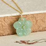 FREE Today: Positivity and Luck Natural Green Aventurine Five Petal Flower Necklace