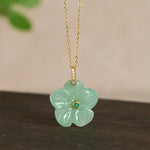 FREE Today: Positivity and Luck Natural Green Aventurine Five Petal Flower Necklace