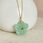 FREE Today: Positivity and Luck Natural Green Aventurine Five Petal Flower Necklace