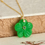 FREE Today: Positivity and Luck Natural Green Aventurine Five Petal Flower Necklace