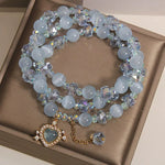 FREE Today: Confidence and Balance Blue Cat's Eye Heart Triple Wrap Bracelet