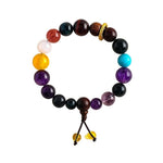 Buddha Stones 18 Beads Amethyst Tiger's Eye Tibetan Balance Bracelet