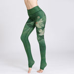 Buddha Stones Lotus Flower Print Design Pants Sports Fitness Yoga Leggings Women's Yoga Pants