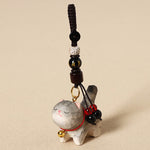 Buddha Stones Carved Wood Cat Om Mani Padme Hum Peace Keychains