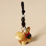 Buddha Stones Carved Wood Cat Om Mani Padme Hum Peace Keychains