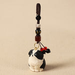 Buddha Stones Carved Wood Dog Om Mani Padme Hum Wisdom Keychains