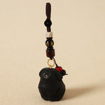 Buddha Stones Carved Wood Dog Om Mani Padme Hum Wisdom Keychains