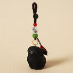Buddha Stones Carved Wood Dog Om Mani Padme Hum Wisdom Keychains