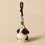 Buddha Stones Carved Wood Dog Om Mani Padme Hum Wisdom Keychains