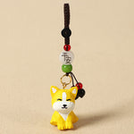 Buddha Stones Carved Wood Dog Om Mani Padme Hum Wisdom Keychains