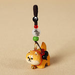 Buddha Stones Carved Wood Dog Om Mani Padme Hum Peace Keychains