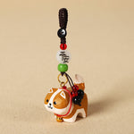 Buddha Stones Carved Wood Dog Om Mani Padme Hum Peace Keychains