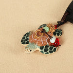Buddha Stones Carved Wood Turtle Om Mani Padme Hum Focus Keychains