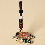Buddha Stones Carved Wood Turtle Om Mani Padme Hum Focus Keychains