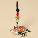 Buddha Stones Carved Wood Turtle Om Mani Padme Hum Focus Keychains