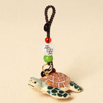 Buddha Stones Carved Wood Turtle Om Mani Padme Hum Focus Keychains