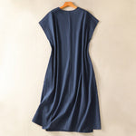 Buddha Stones Summer Elegant Minimalist Solid Women's Summer Sleeveless Dress With Pocket