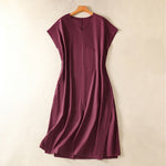 Buddha Stones Summer Elegant Minimalist Solid Women's Summer Sleeveless Dress With Pocket