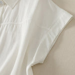 Buddha Stones Summer Casual Minimalist Button-Up Solid Women's Short Sleeve Shirts
