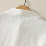 Buddha Stones Summer Casual Minimalist Button-Up Solid Women's Short Sleeve Shirts
