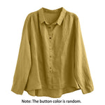 Buddha Stones Spring Embroidery Long Sleeve Colorful Button Label  Women's Shirt