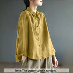 Buddha Stones Spring Embroidery Long Sleeve Colorful Button Label  Women's Shirt