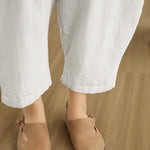 Buddha Stones Spring 7-8 Length Solid Color Women's Harem Pants With Pockets