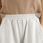 Buddha Stones Spring 7-8 Length Solid Color Women's Harem Pants With Pockets