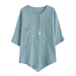 Buddha Stones Casual Flower Colorful Frog Button Half Sleeve Women's Shirt