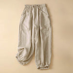 Buddha Stones Commute Women's Plain Harem Capri Pants With Pockets