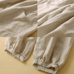 Buddha Stones Commute Women's Plain Harem Capri Pants With Pockets