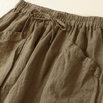Buddha Stones Commute Women's Plain Harem Capri Pants With Pockets