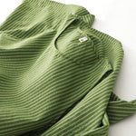 Buddha Stones Summer Casual Elegant Green Striped Crew Neck Women's Summer Sleeveless Dress