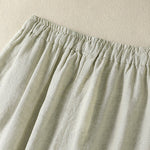 Buddha Stones Summer Casual Drawstring Solid Linen Ankle Pants Women's Wide Leg Pants With Pocket