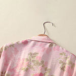 Buddha Stones Summer Boho Button-Up Floral Women's Short Sleeve Shirts