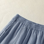 Buddha Stones Summer Casual Boho Solid Decorative Side Lace Women's Shorts With Pockets