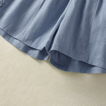 Buddha Stones Summer Casual Boho Solid Decorative Side Lace Women's Shorts With Pockets